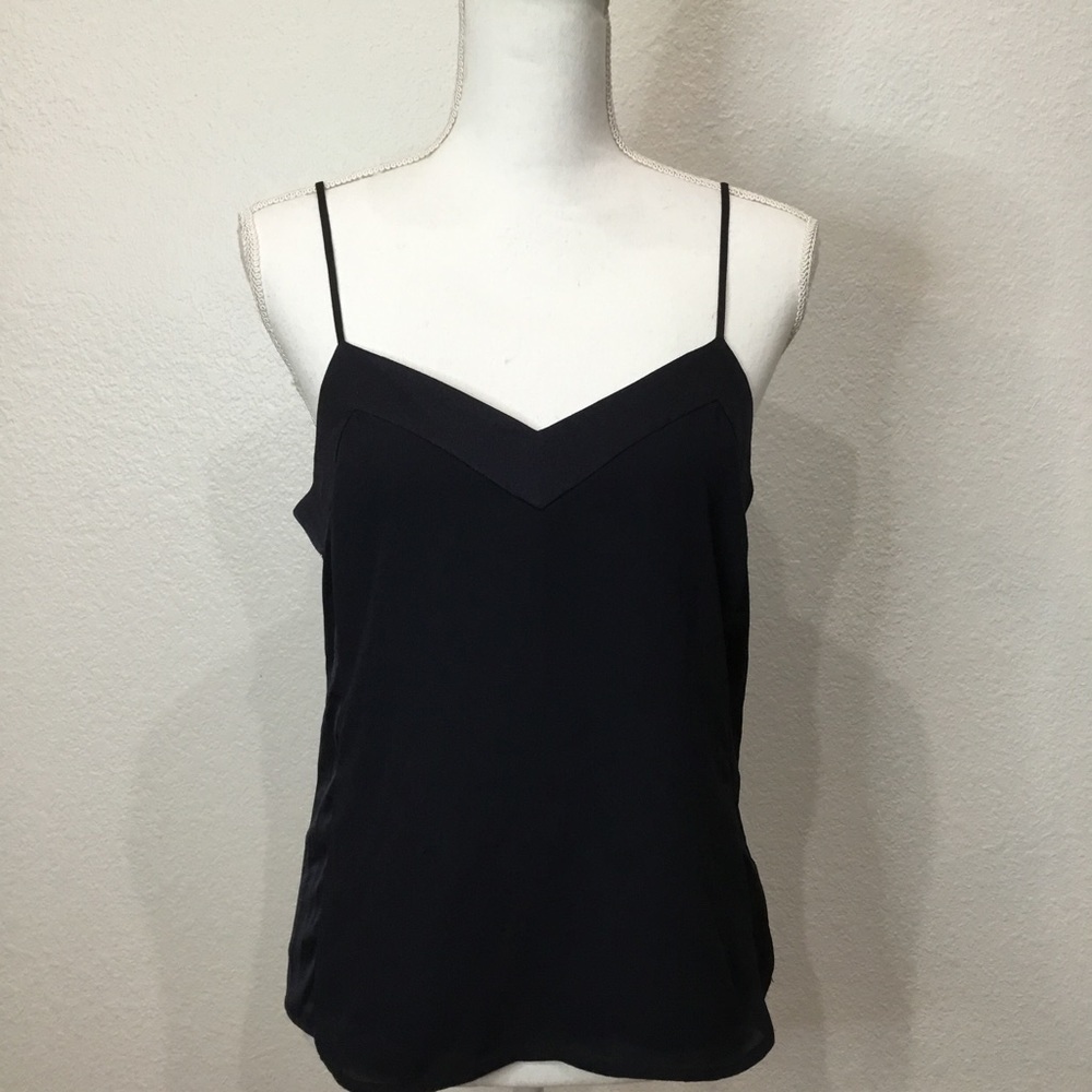 𝅺BANANA Republic navy blue adjustable strap dress Cami size petite 4